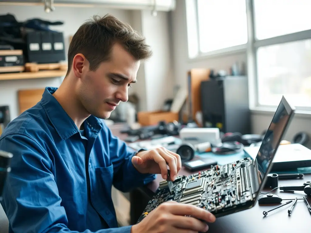 Technician repairing desktop computer motherboard – IT FIXness NJ